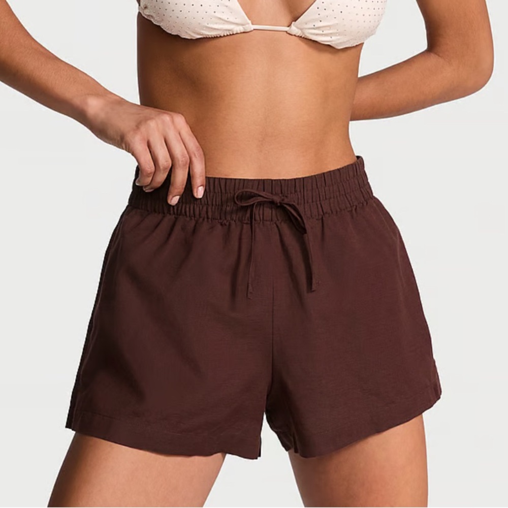 Victoria’s Secret XL burgundy brown swim Cover-Up Shorts -  - new with tags